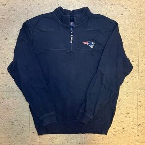 NFL New England Patriots 1/4 Zip Sweatshirt Vineyard Vines Navy Cotton Size S